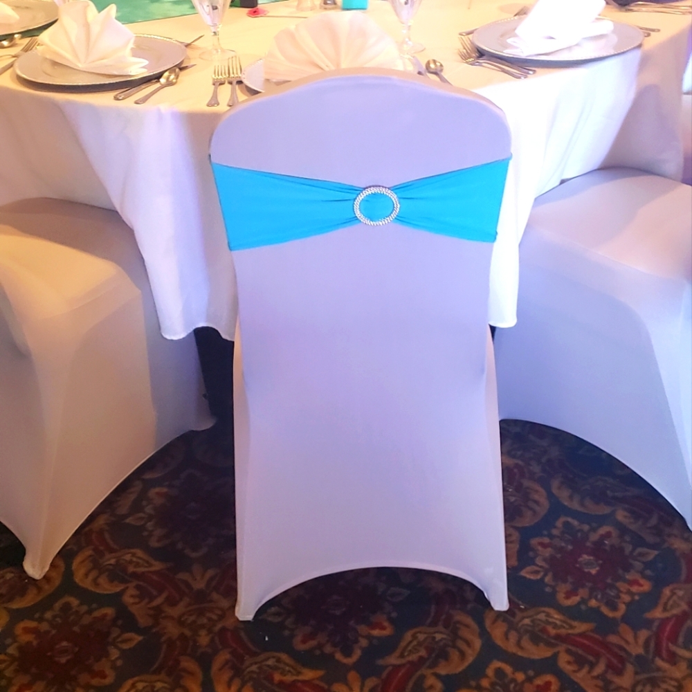 Spandex Tiffany Blue Chair Sashes
